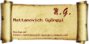 Mattanovich Gyöngyi névjegykártya