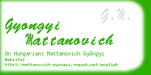 gyongyi mattanovich business card