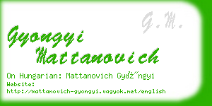 gyongyi mattanovich business card